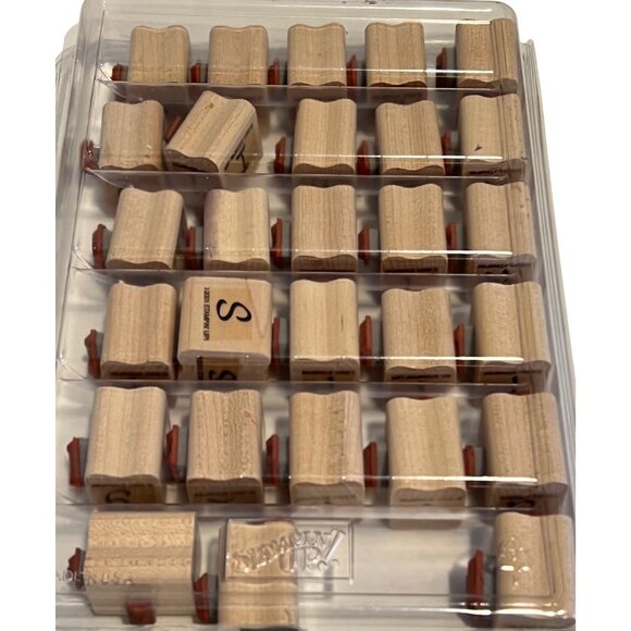 Brushstroke Alphabet Upper & Lower Rubber Stamp Set By Stampin Up - Picture 1 of 4